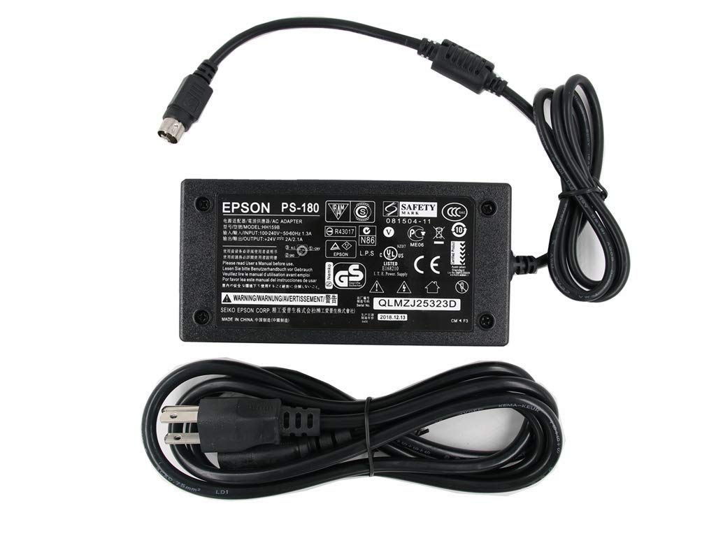 24V AC Adapter Replacement Fit for Epson PS-180 PS-170 PS-150 PSA242 C32C825343 M159A M159B M235A M129C TM-T88II TM Series T88III POS Printer DC…