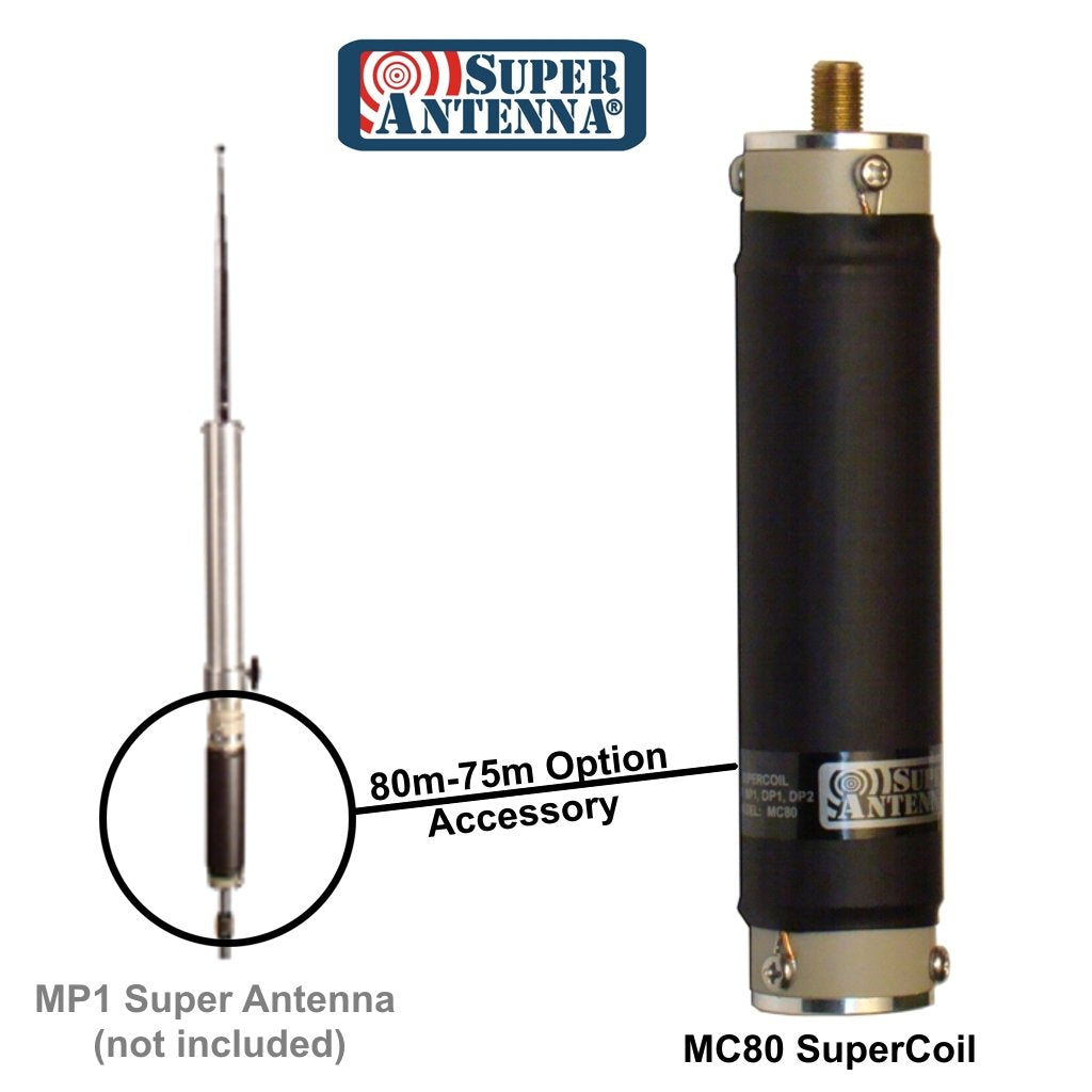 Super Antenna MC80 Supercoil 80m and 75 Meter Coil for MP1 SuperStick HAM Radio HF Portable Amateur shortwave