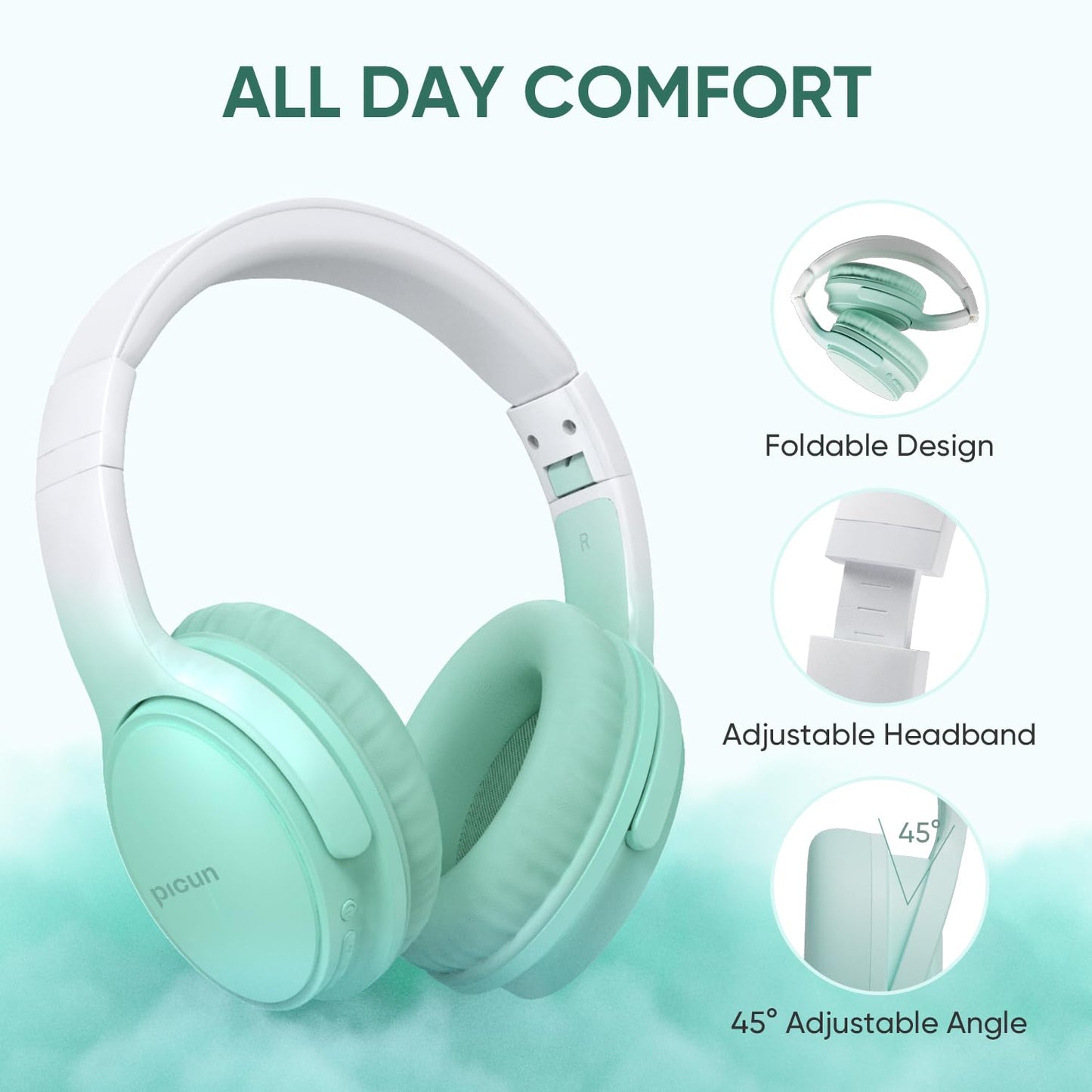 Gankoii Wireless Headphones, Bluetooth Over Ear Headsets with Microphone, Hi-Fi Audio, 60H Playtime, Touch Control, Foldable Lightweight, On-Ear…