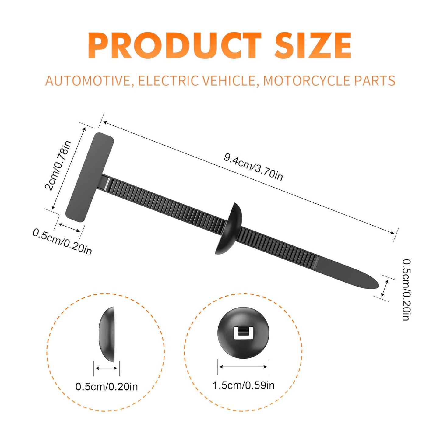 Nylon Universal Cable Tie Buckle, Automotive Zipper Clips, Self-Locking Zip Tie Clips with UV & Heat Resistant for Car Auto Bumper Fender Trunk Repair