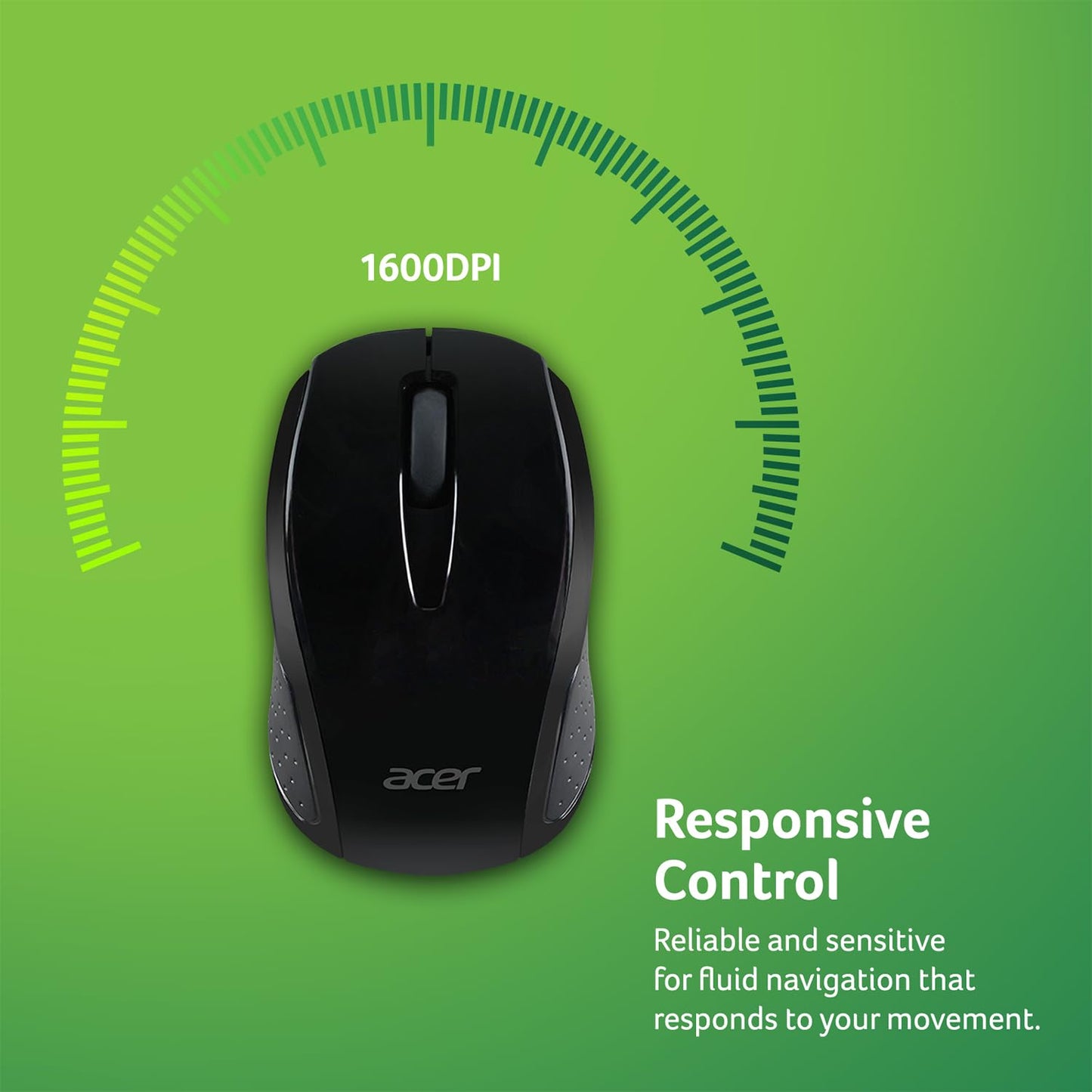 acer RF Wireless Mouse M501 (Black), Works with Chromebook, with USB Plug and Play for Right/Left Handed Users (for Chromebooks, Windows PC & Mac