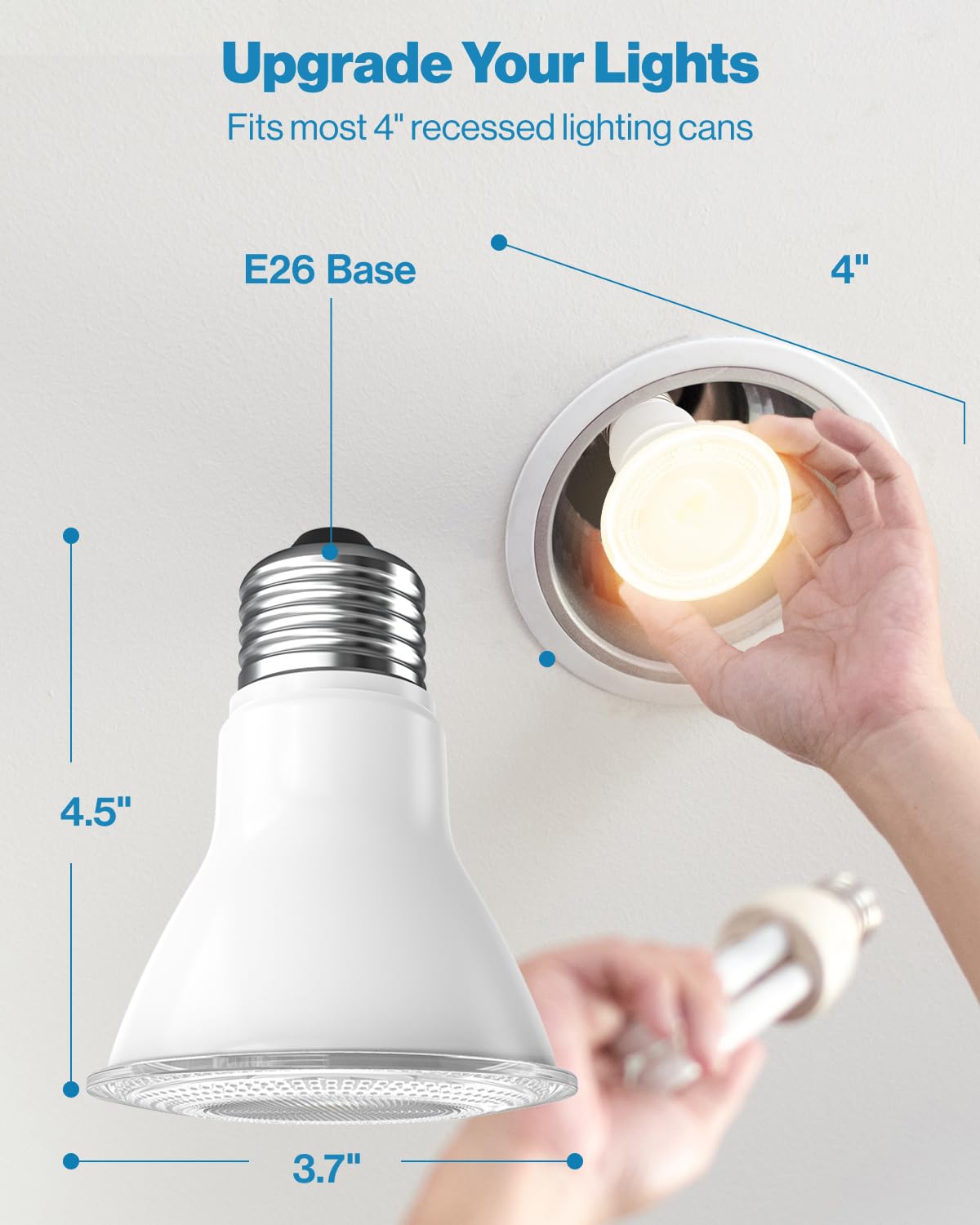 Sunco 10 Pack PAR30 LED Bulb Flood Light, E26, 11W=75W Dimmable, Long Neck