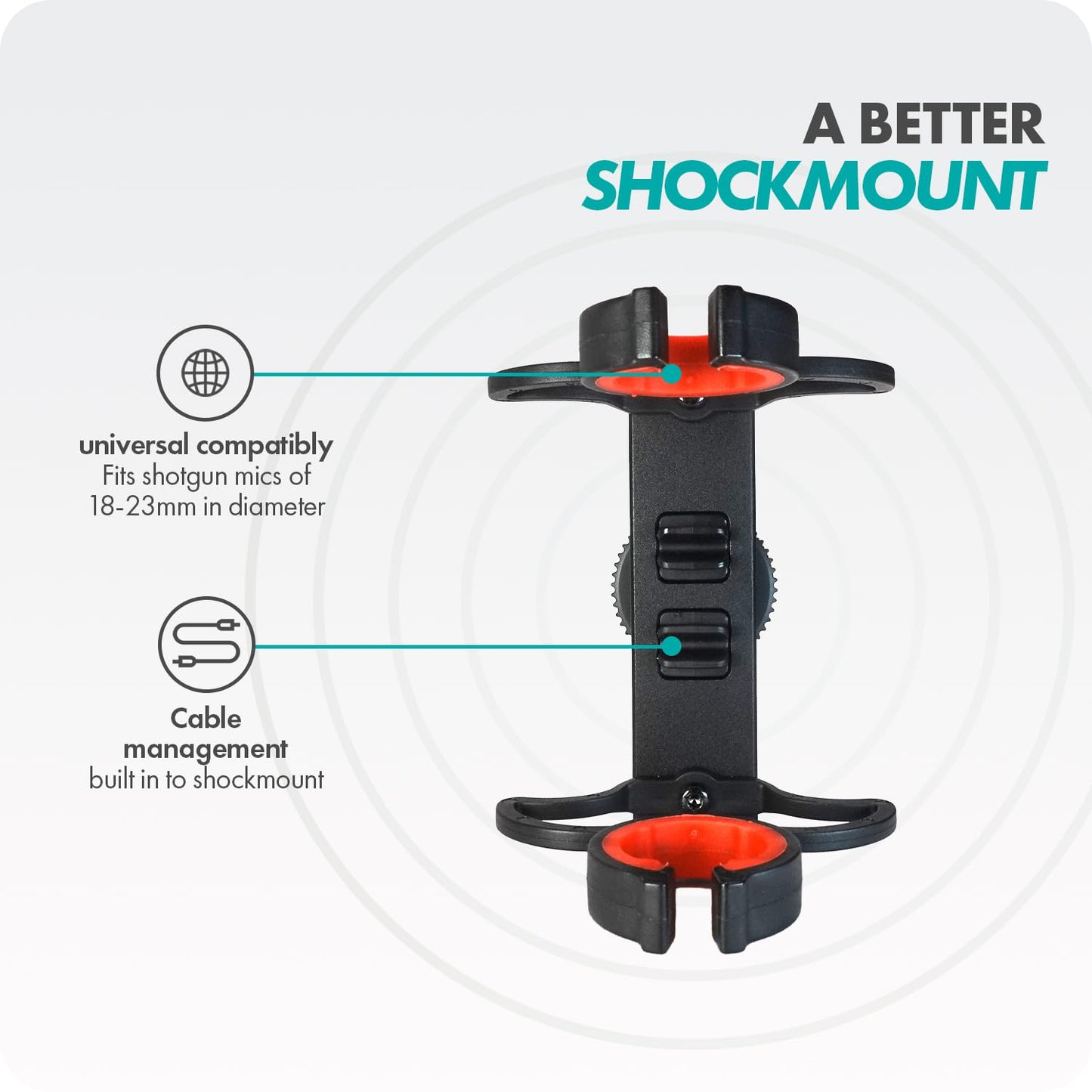 Movo SM6 Ultraflex Premium Shockmount for Shotgun Microphones - Compatible with Rode NTG Series, Sennheiser MKE600, Audio-Technica AT875R, and More