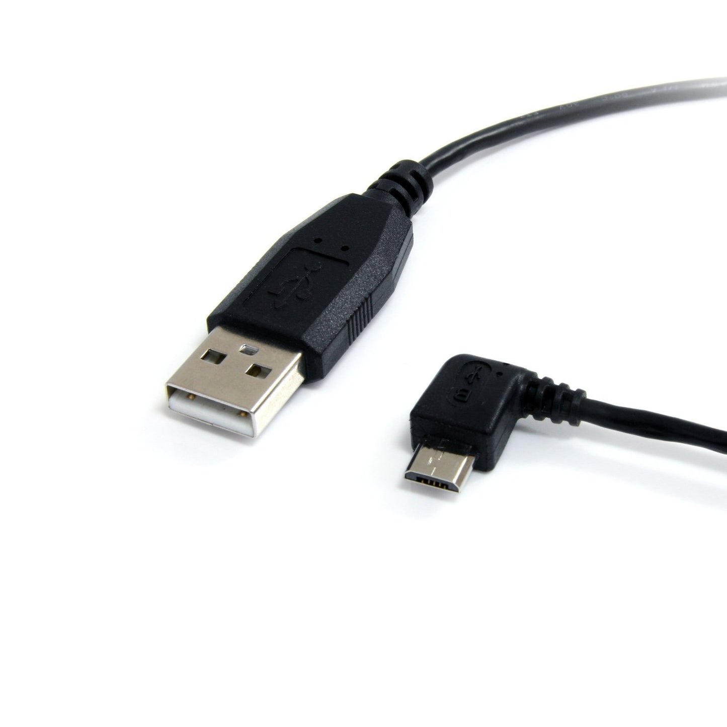 StarTech.com 1 ft. (0.3 m) USB to Micro USB Cable - USB 2.0 A to Left Angle Micro B - Black - Micro USB Cable (UUSBHAUB1LA)