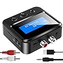 Bluetooth Transmitter Receiver for TV, with RCA 3.5mm AUX & Display Audio Adapter for Home Stereo, Bluetooth Transmitter