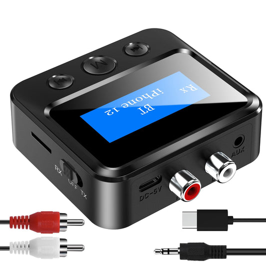 Bluetooth Transmitter Receiver for TV, with RCA 3.5mm AUX & Display Audio Adapter for Home Stereo, Bluetooth Transmitter