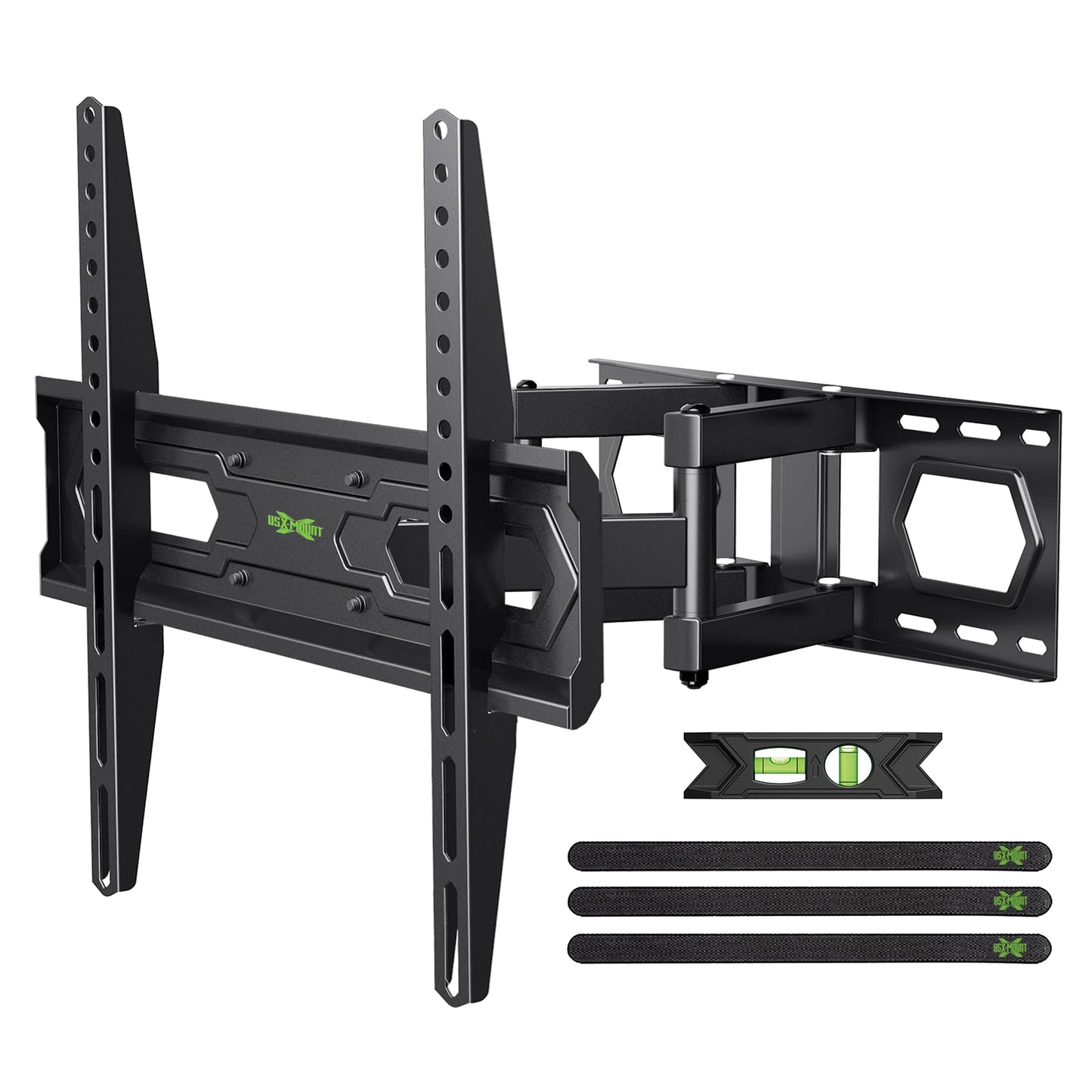 USX MOUNT TV Wall Mount for 32-74 inch Flat Screen/LED/4K up to 110lbs, Full Motion TV Mount Bracket with Swivel & Tilt Articulating Dual Arms, Max