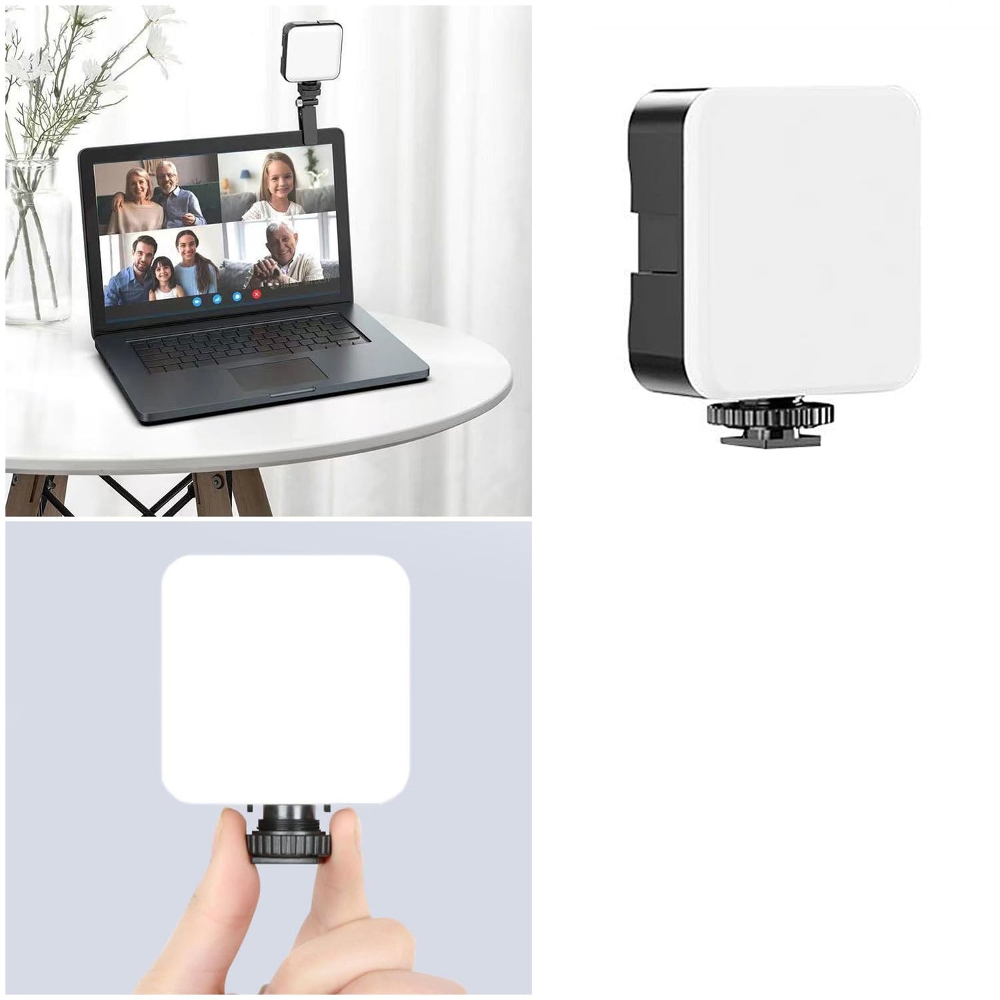RecDec Selfie Light Clip Replacement LED Head 5600K White Lights 5W Mini Panel with 1/4'' Screw Socket for Portable Fill Light Attachement Camera DSLR