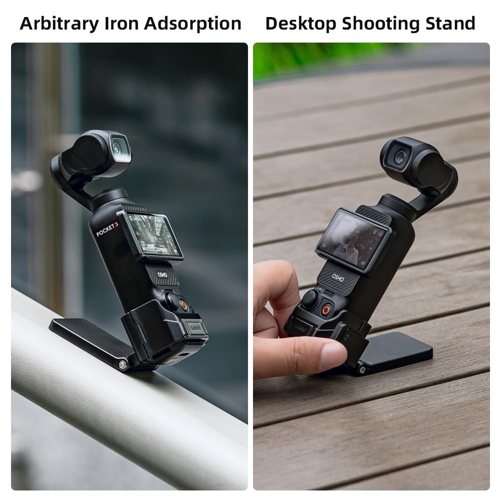 SUREWO Magnetic Mount Stand for DJI Osmo Pocket 3,Upgraded Pocket 3 Magnetic Camera Stand Expansion Adapter Mount Bracket Compatible with DJI Osmo
