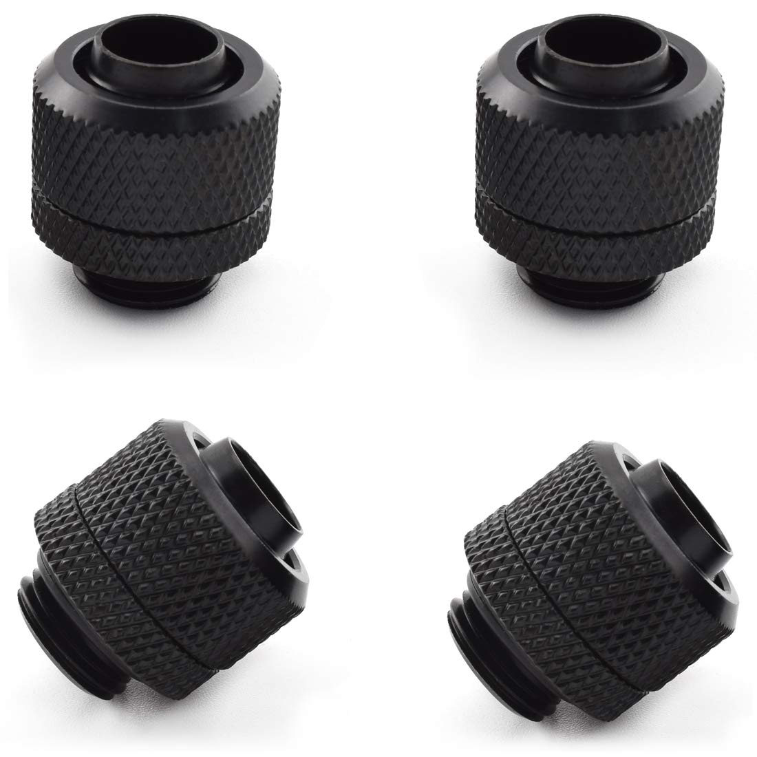 SDTC Tech 4-Pack G1/4" to 3/8" ID 5/8 OD Quick Tighten Compression Fitting for Soft Tubing, PC Water Cooling System Soft Tube Connectors