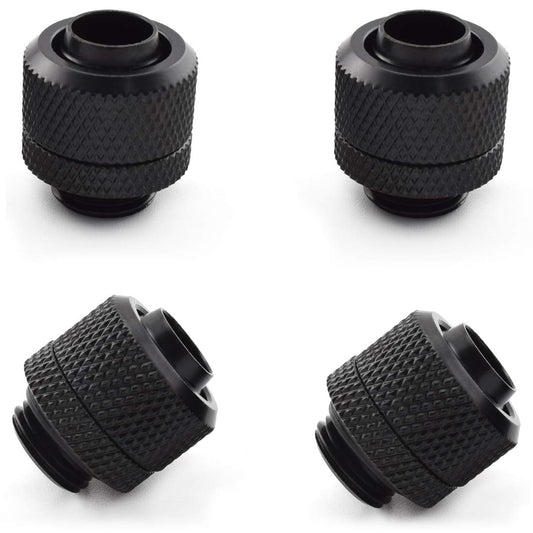 SDTC Tech 4-Pack G1/4" to 3/8" ID 5/8 OD Quick Tighten Compression Fitting for Soft Tubing, PC Water Cooling System Soft Tube Connectors
