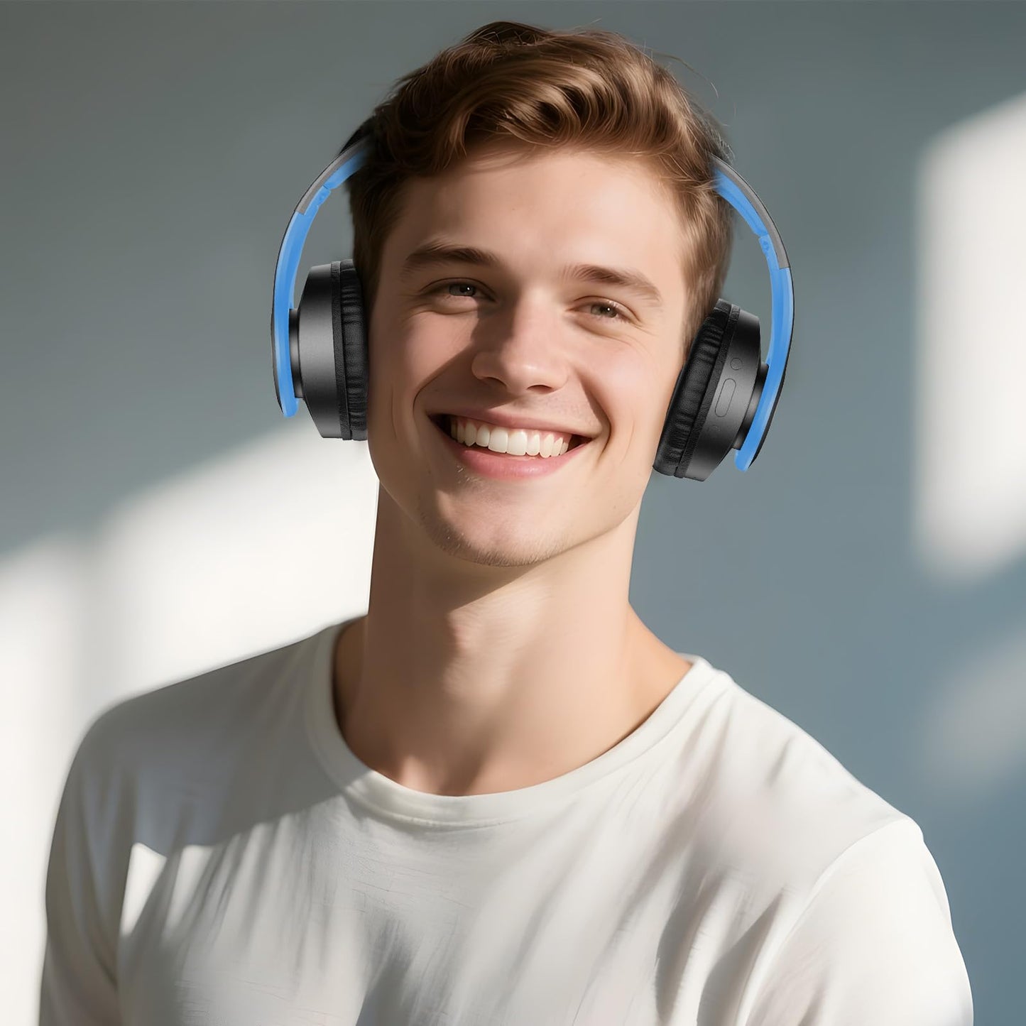 TUINYO Bluetooth Headphones Wireless, Over Ear Stereo Wireless Headset 40H Playtime with deep bass, Soft Memory-Protein Earmuffs, Built-in Mic Wired…