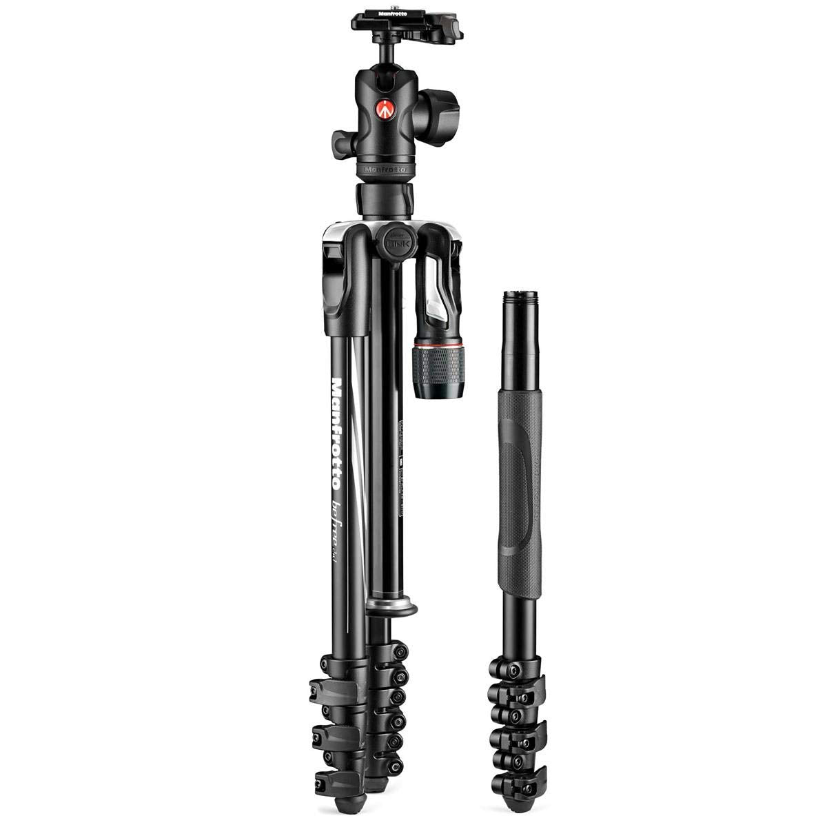 Manfrotto MKBFRLA4B-BHM Befree Advanced 2N1 Travel Tripod with Monopod, Lever Lock, Tripod Bag, Plate and Ball Head Included for Canon, Nikon, Sony
