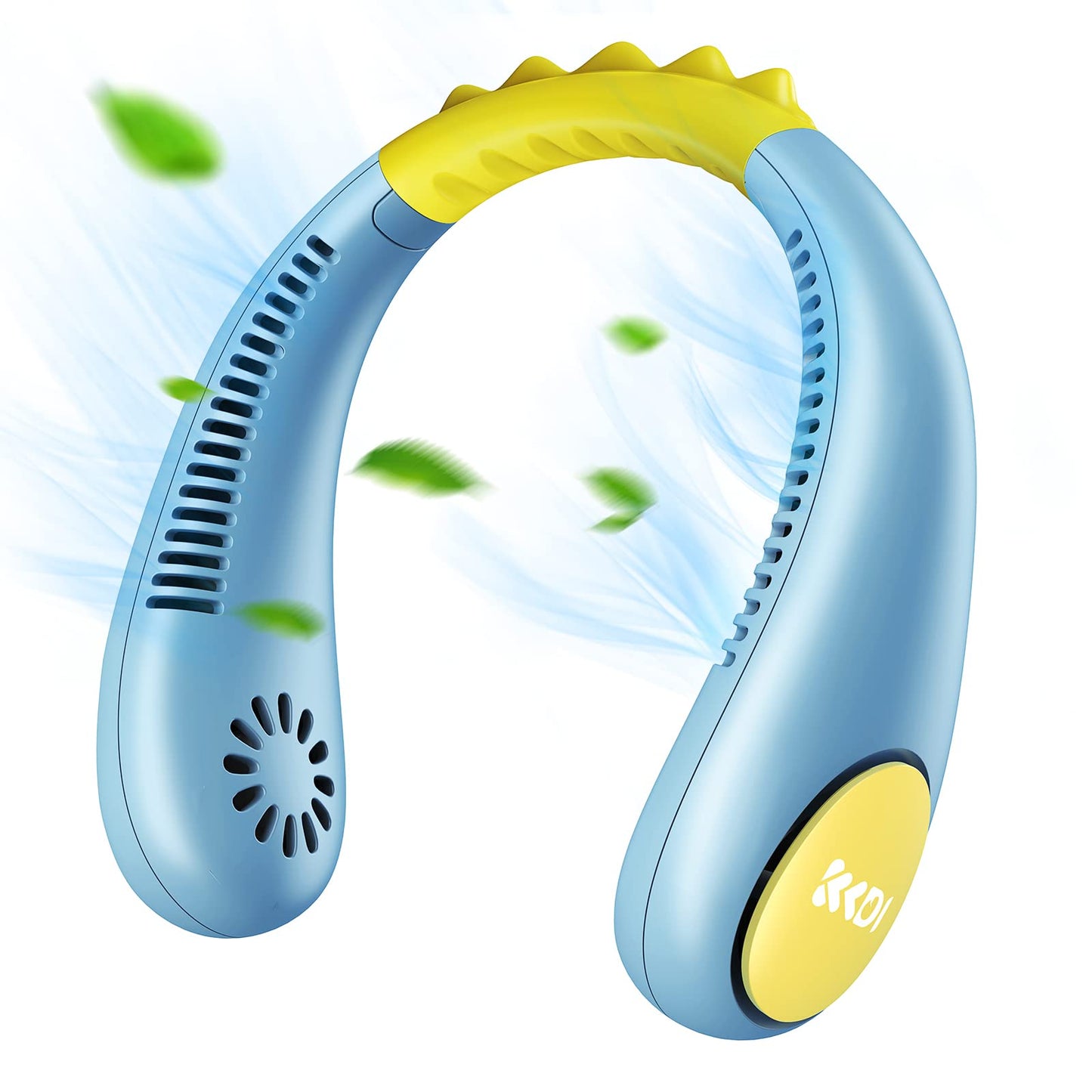 Kids Neck Fan, Portable Bladeless Fans for Kid 4-14Y Girls & Boys, 2600mAh USB Personal Mini Cooling Fan for Travel/Camping/Study, 4 Speeds