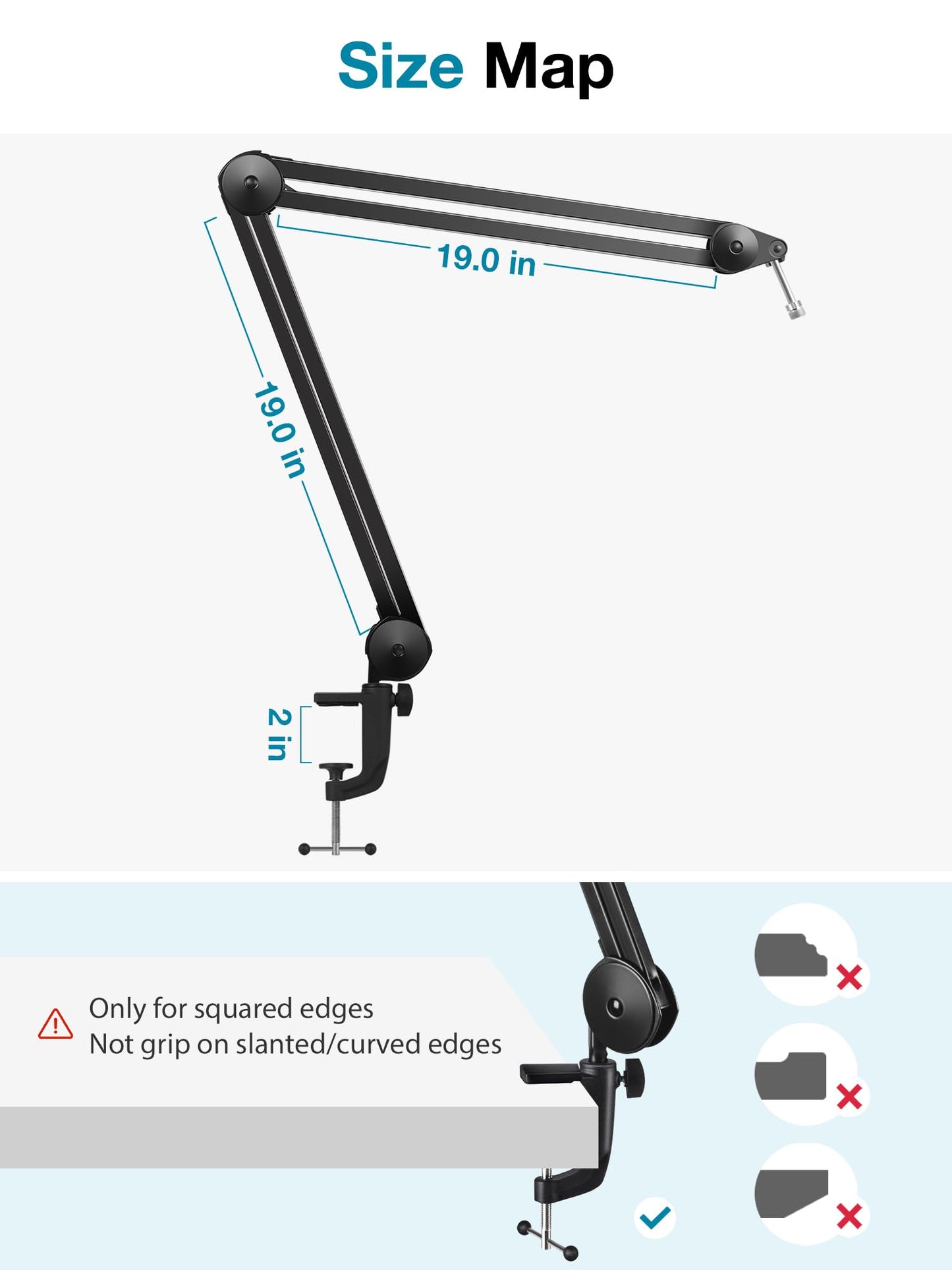 InnoGear Microphone Arm Stand, Heavy Duty Mic Arm Microphone Stand Suspension Scissor Boom Stands with Mic Clip and Cable Ties for Blue Yeti Snowball