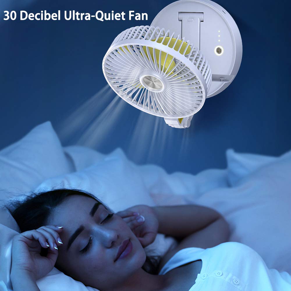 Qudodo Table Fan USB Desk Fan,Portable Adjustable Folding Fan with 3 Speed Wind Level,Super Quiet Personal Fan 5200mAh Rechargeable Battery for Office