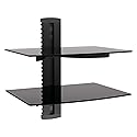 MegaMounts DVD302 Tempered Glass Double Shelf Wall Mount