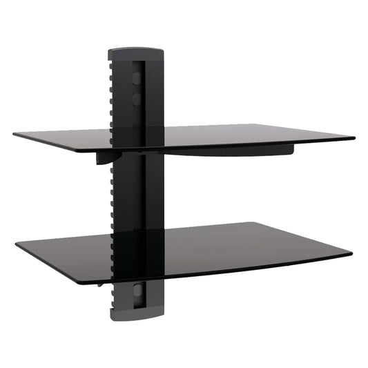 MegaMounts DVD302 Tempered Glass Double Shelf Wall Mount