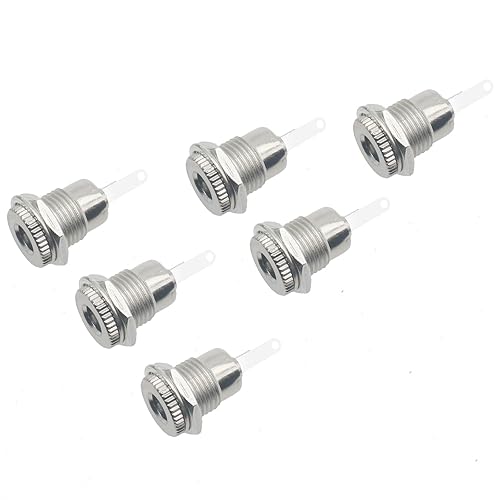 SYCZIOHU DC-099 5.5 MM x 2.1 MM Threaded Female Power Jack Panel Connector for Car Audio, Laptops and MP3 Players (6 PCS)