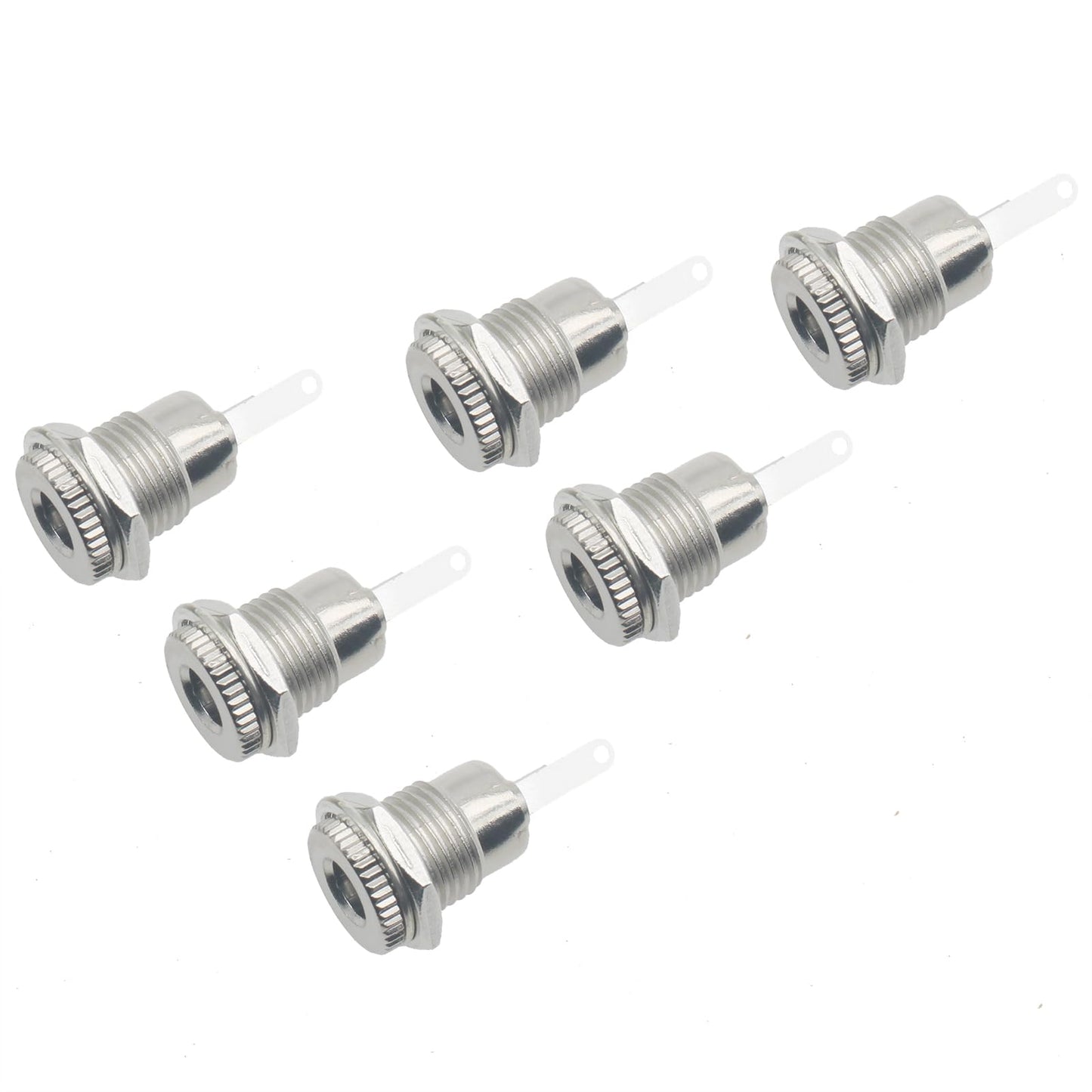 SYCZIOHU DC-099 5.5 MM x 2.1 MM Threaded Female Power Jack Panel Connector for Car Audio, Laptops and MP3 Players (6 PCS)
