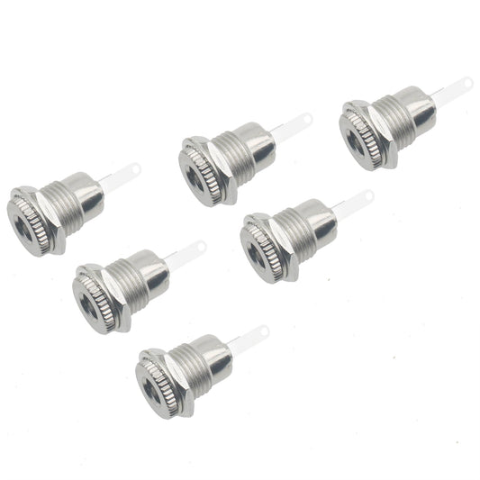 SYCZIOHU DC-099 5.5 MM x 2.1 MM Threaded Female Power Jack Panel Connector for Car Audio, Laptops and MP3 Players (6 PCS)