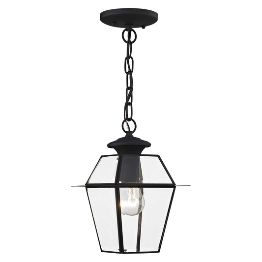 Livex Lighting 2183-04 Westover 1-Light Outdoor Hanging Lantern, Black