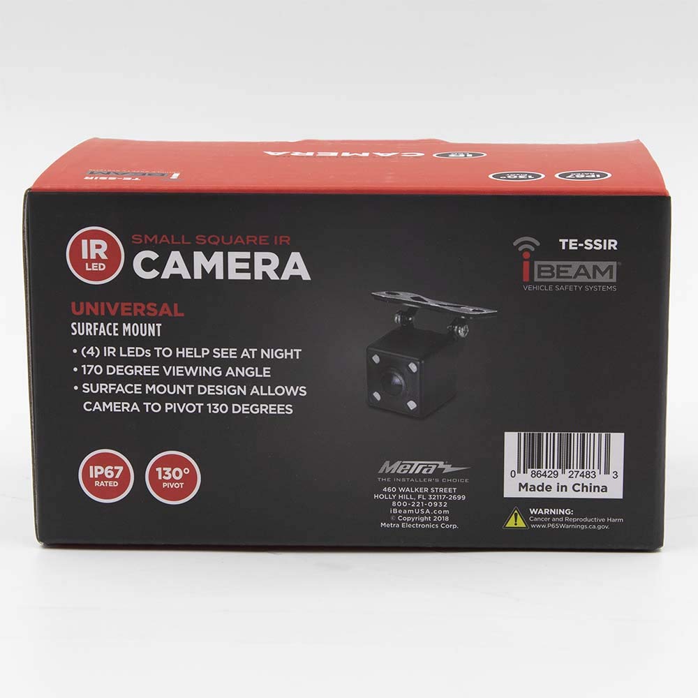 iBeam TE-SSIR Universal Small Square Backup Camera with Nightvision