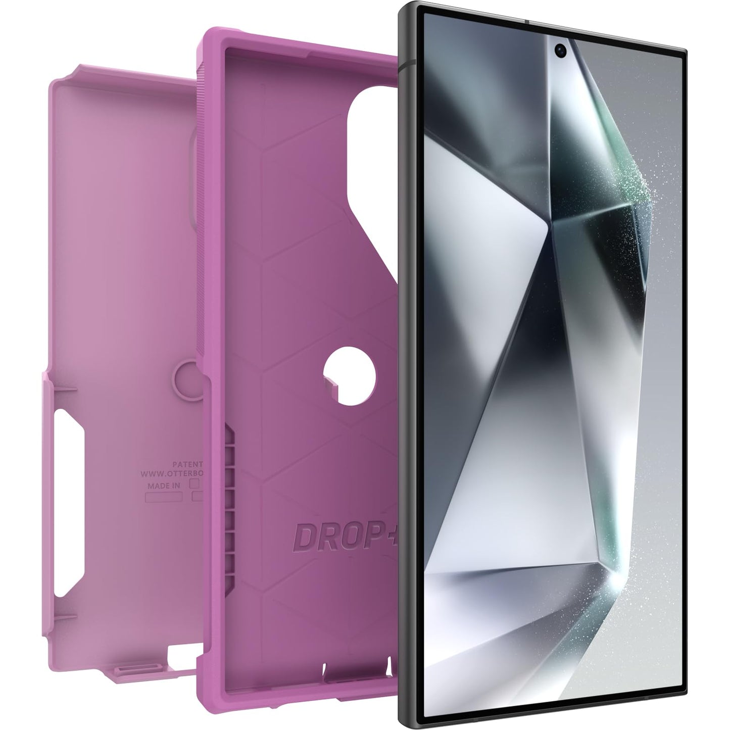 OtterBox Samsung Galaxy S24 Ultra Commuter Series Case - Run Wildflower (Pink), Slim & Tough, Pocket-Friendly, with Port Protection