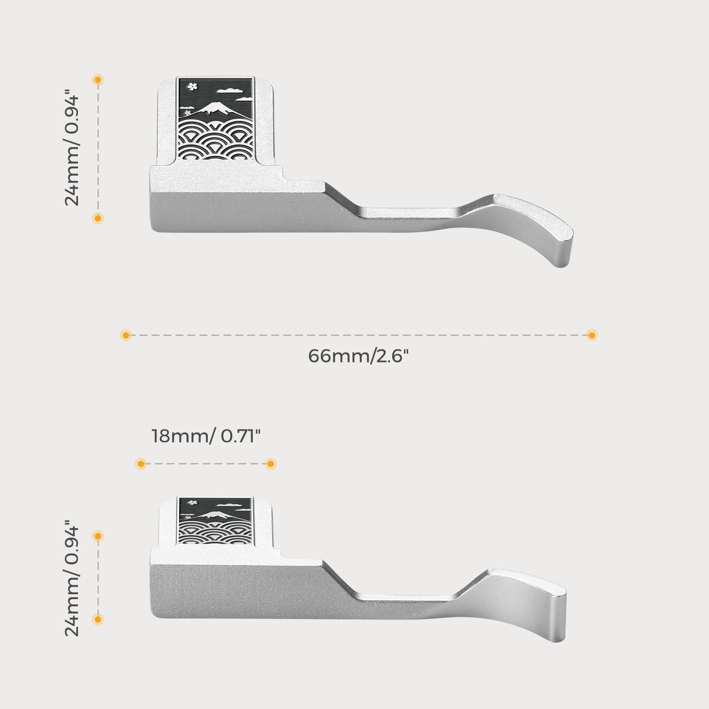 Metal Thumb Grip with Hot Shoe Cover for Fujifilm X100V/X100VI Sea of Clouds Pattern Camera Hot Shoe Thumb Hand Grip (Sea of Clouds)