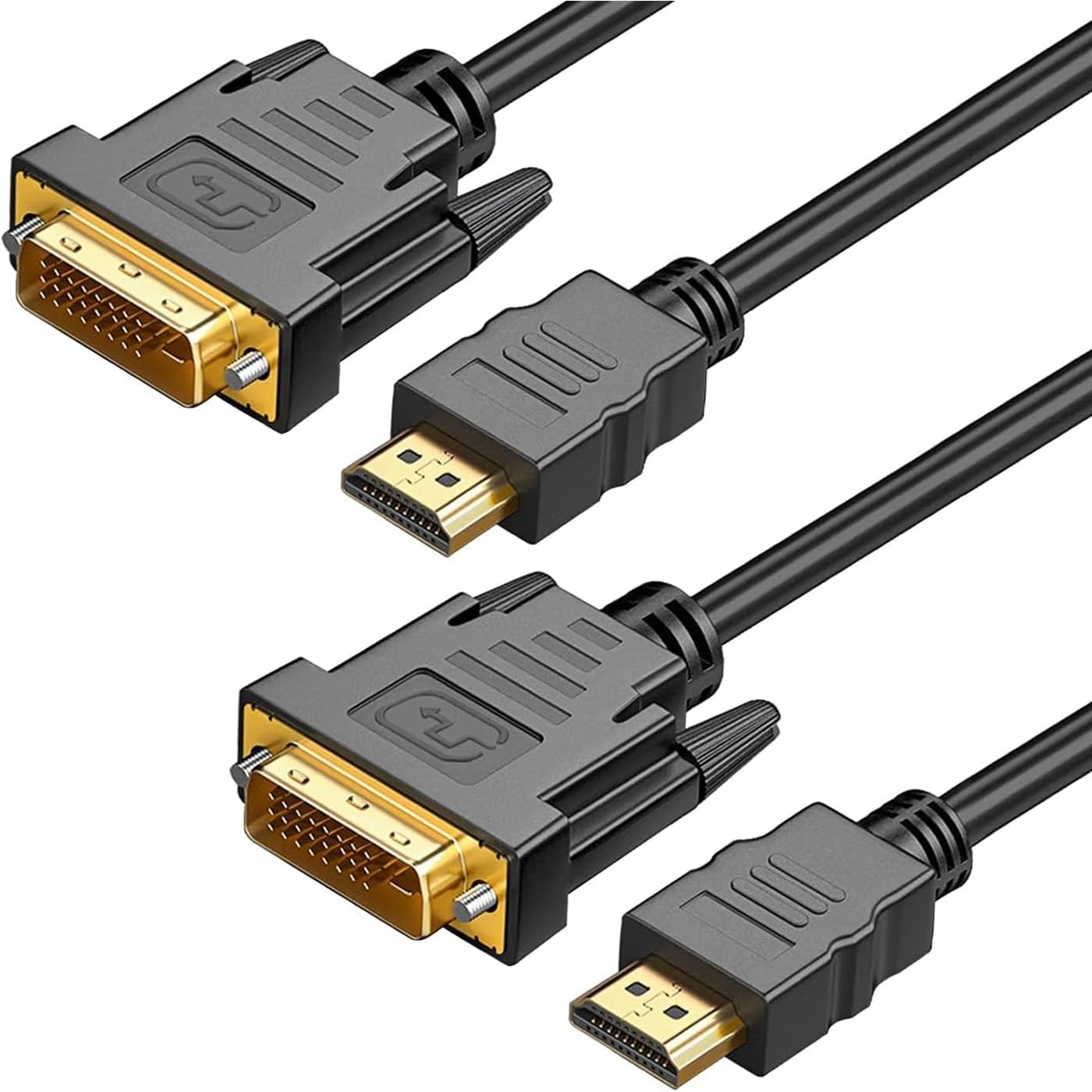 DVI to HDMI Cable,Bi-Directional 1080 DVI-D to HDMI Cable Male to Male, High-Speed Gold-Plated HDMI to DVI for Raspberry Pi, Roku, X-Box One, PS3/4/5