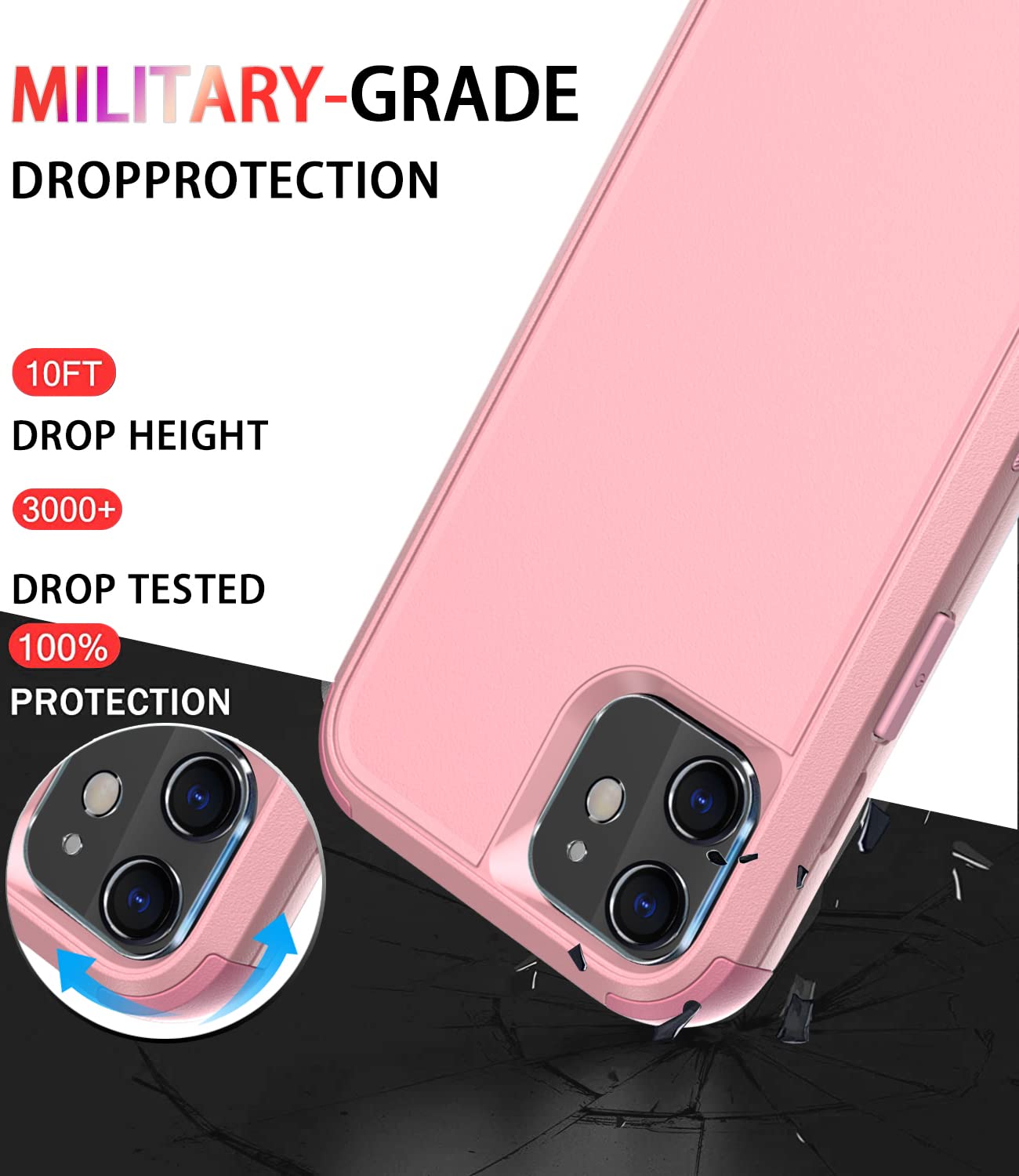 Diverbox for iPhone 11 Case [Shockproof] [Dropproof] [Tempered Glass Screen Protector],Heavy Duty Protection Phone Case Cover for Apple iPhone 11