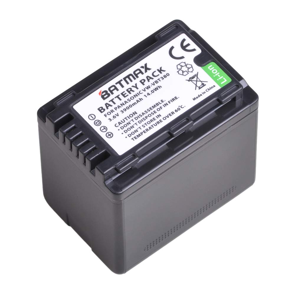 Batmax 1Pc 3900mAh VW-VBT380 VW-VBT190 Battery + LCD USB Charger Plug for Panasonic
