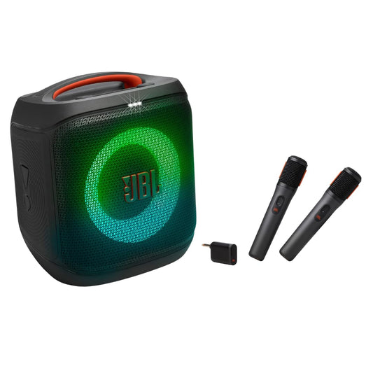 JBL PartyBox Encore Essential 2 - Portable Battery-Powered Party Speaker with JBL PartyBox Wireless Mic - 2X Digital Wireless Microphones Bundle