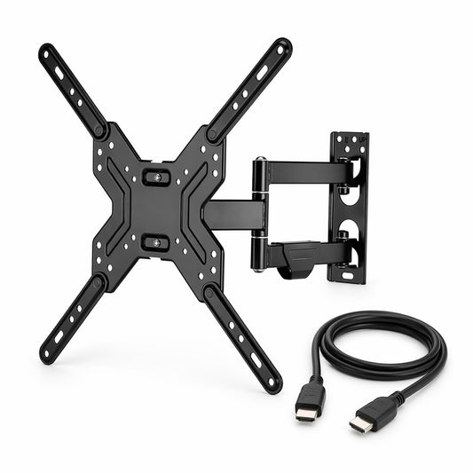 TV Wall Mount Bundle with HDMI Cable - Fixed, Tilting & Full Motion Options - VESA Compatible - Multiple Size Options (19"-50" Full Motion)