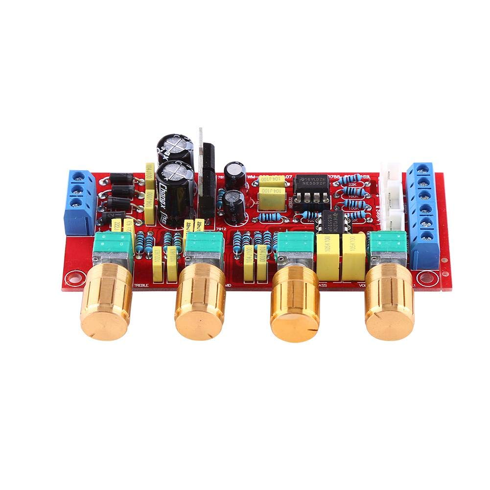YWBL-WH Amplifier Board, HiFi Preamp NE5532 Pre-Amplifier Tone Board Kits AC 12V OP-AMP HiFi Amplifier(Assembled Board)