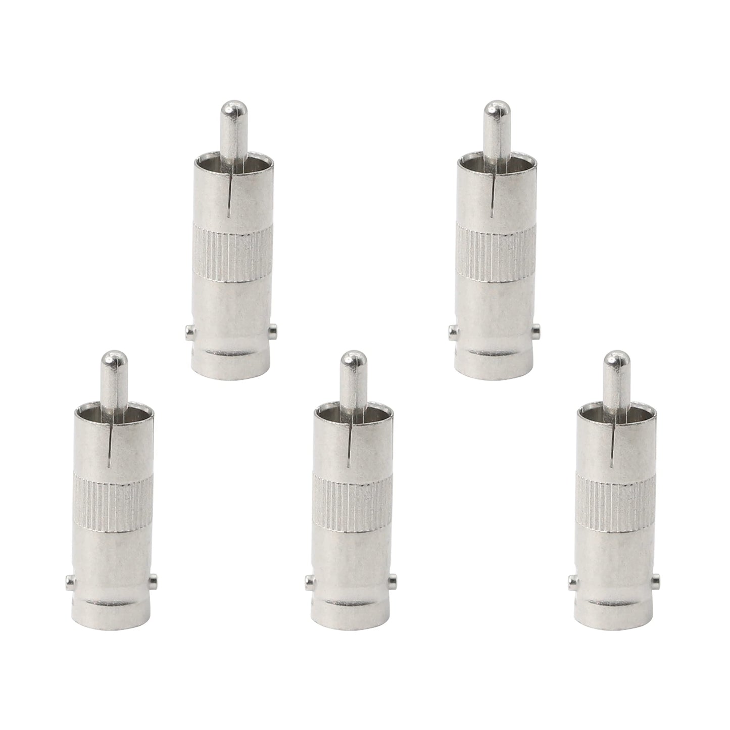 PNGKNYOCN BNC to RCA Plug,BNC Female Jack to RCA Male Plug Adapter Straight Connector,for CCTV Security Camera(5-Pack)