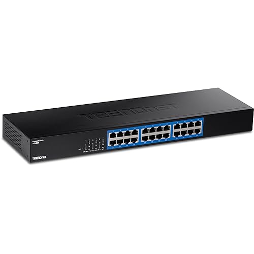 TRENDnet 24-Port Gigabit Switch, TEG-S25, 24 x Gigabit RJ-45 Ports, 48Gbps Switching Capacity, Fanless Design, Metal Enclosure, Internal Power Supply
