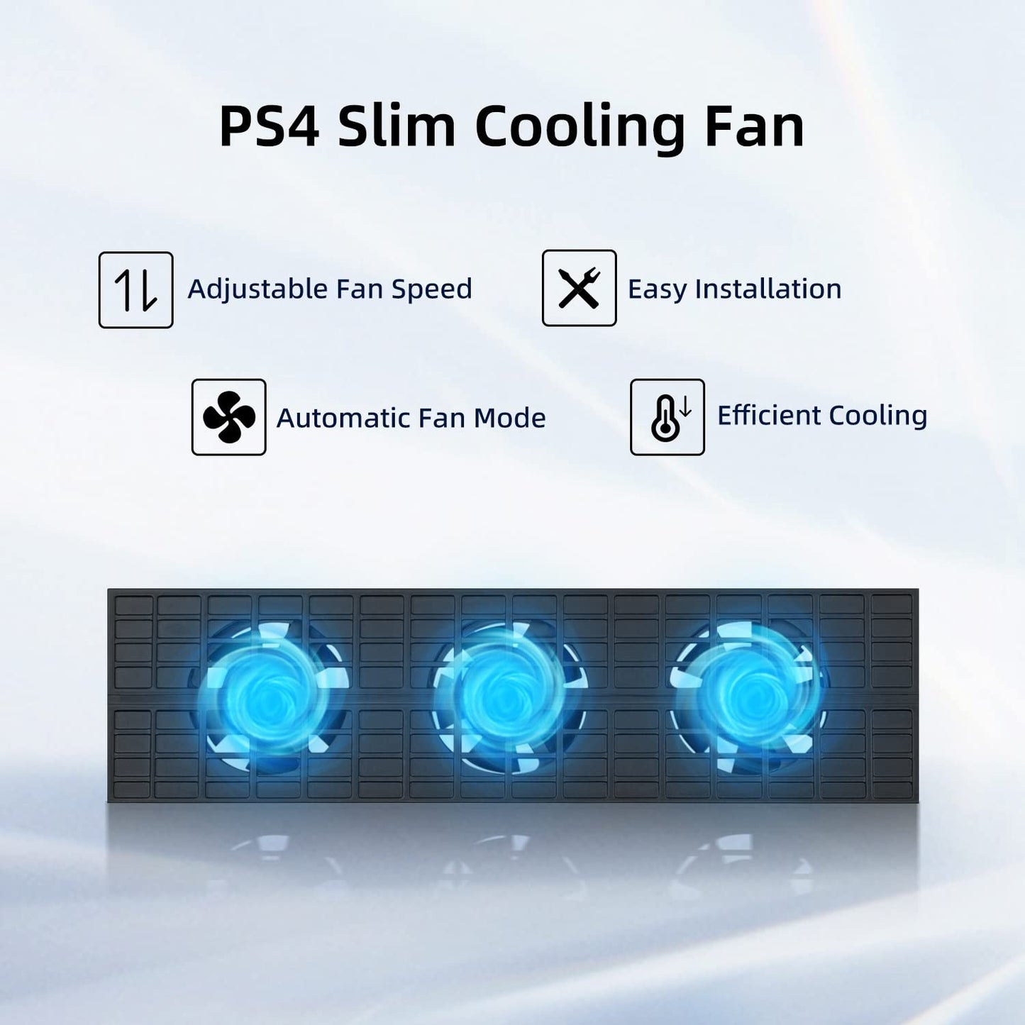 Mcbazel Dobe Intelligent External Auto Temperature Control 3-Fan Cooling Fan Cooler for PS4 Slim Gaming Console (NOT for PS4 or PS4 Pro)