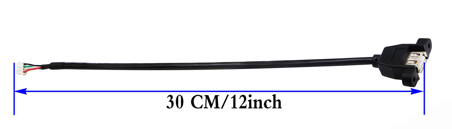 zdyCGTime Panel Mount USB 2.0 A Cable USB A Female to 4 pin Female Dupont Motherboard USB Header Cable (30cm/12inch)