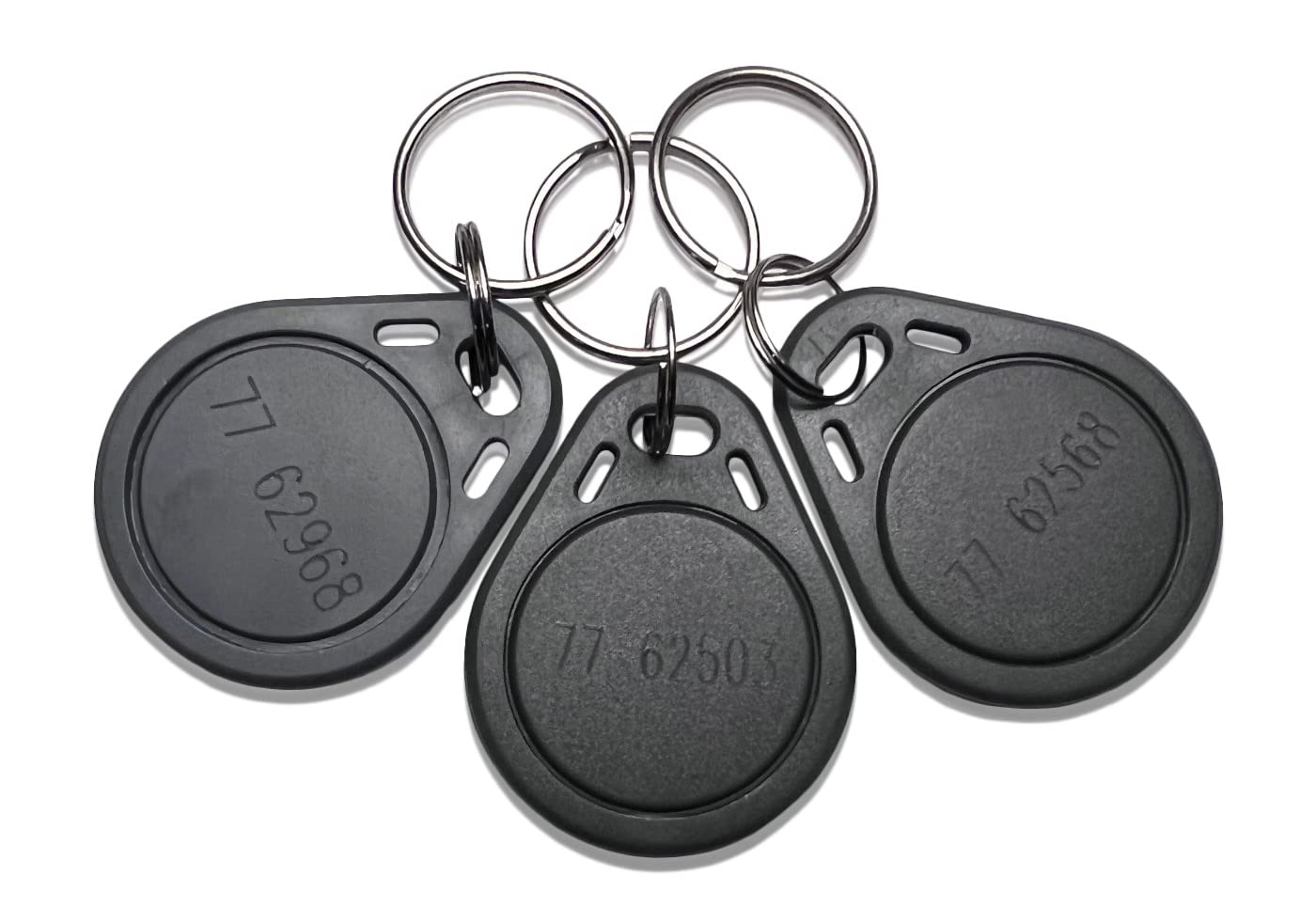 AuthorizID 10 - 26 Bit H10301 125 KHz Proximity Thin Grey Fobs Wiegand T5577 chip. Compatible with 1386 1326 7610 1586 1391 and 1346. Works