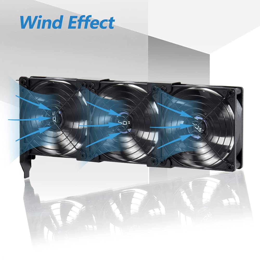 SCCCF Graphics Card Cooler with Dual 90mm & 92mm PWM Fans - PCI Slot Mountable VGA/GPU Cooling System, High Airflow Quiet Cooling