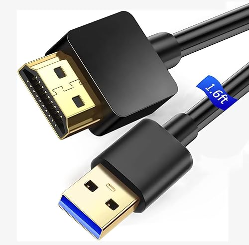 USB to HDMI Charging Cable 1.6FT/0.5M, Unidirectional USB2.0 Male to Male Fast Charger Cord, Used to Charge Devices Such as Hard Drives with HDMI Port