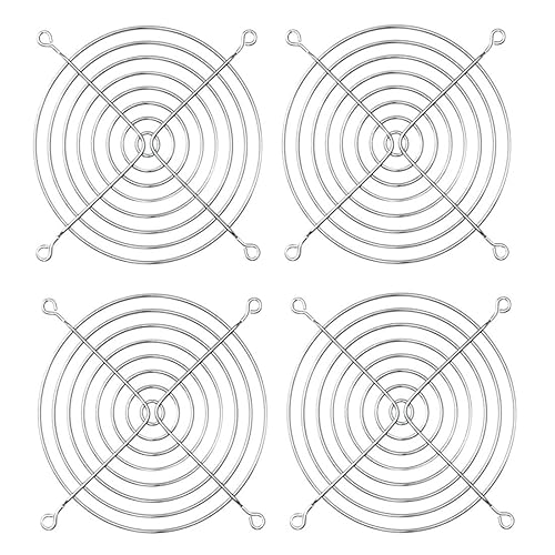 GDQLCNXB Metal Fan Grill 120mm PC Computer Fan Grill Mounting Finger Guard Protection Cover,Pack of 4