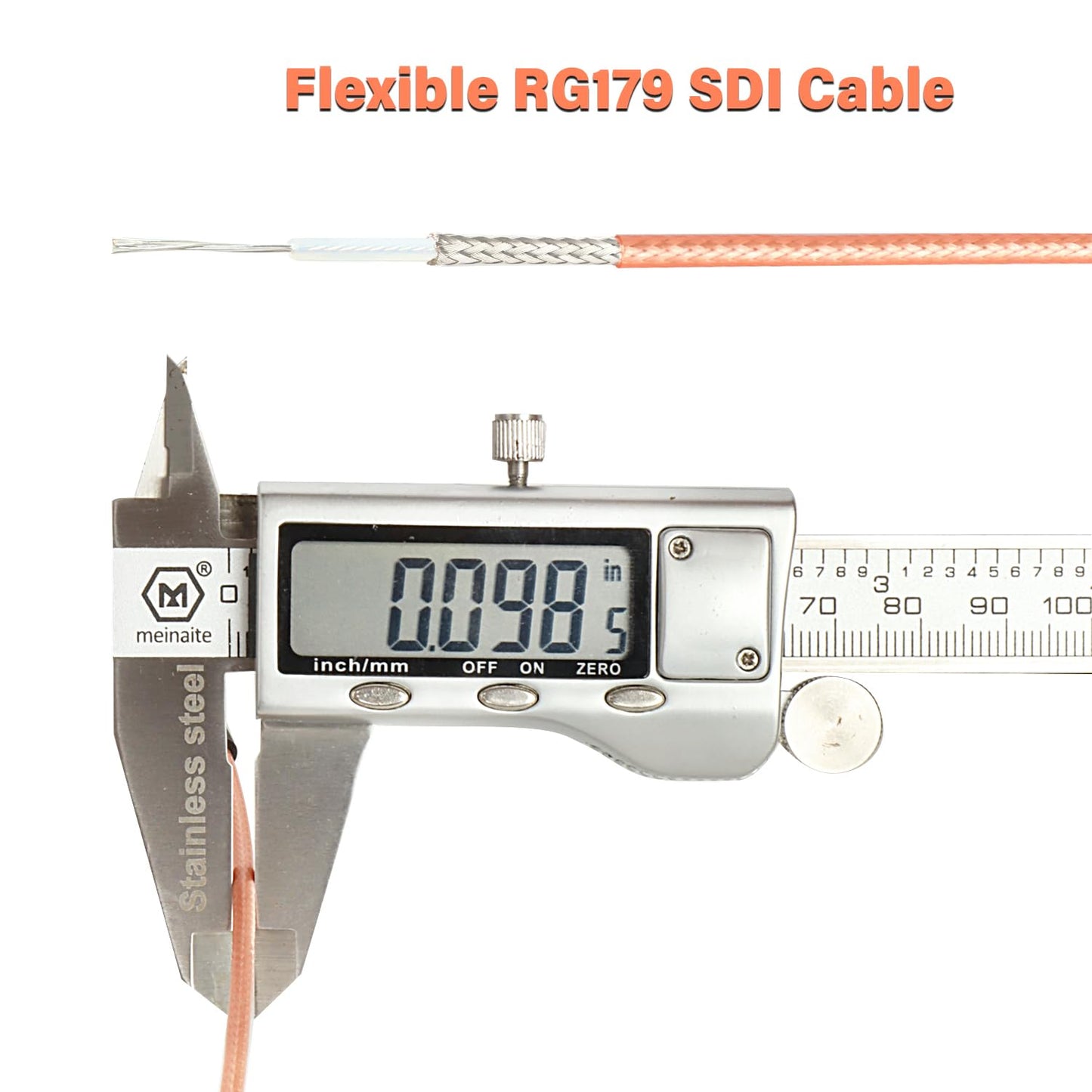 XRDS -RF SDI Cable 10ft, Flexible 3G HD-SDI Cables, BNC to BNC Video Cable 75 Ohm RG179 Extension Cable for 4K 1080P 3G-SDI Camera Monitor Vedio