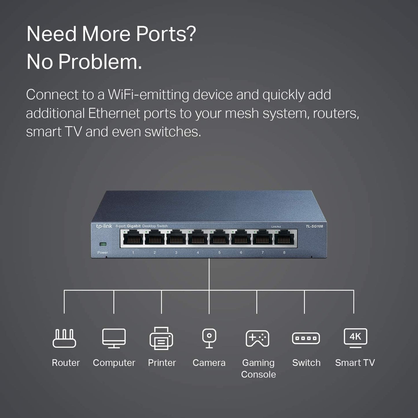 8-Port Gigabit Ethernet Network Switch- Bitcoin Merch