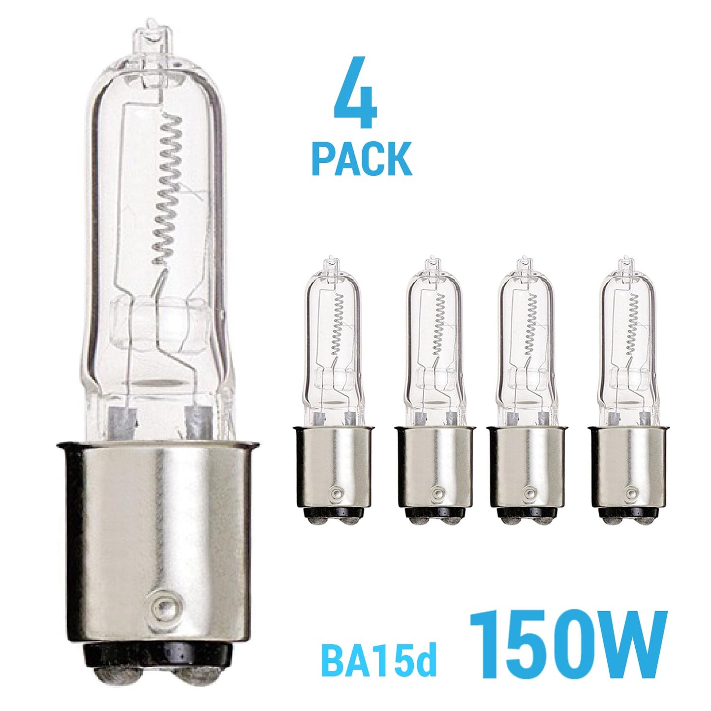 KOR Q150CL/DC Halogen JD Type T4 Bulbs, BA15D DC Bayonet Base, 150W, 120V