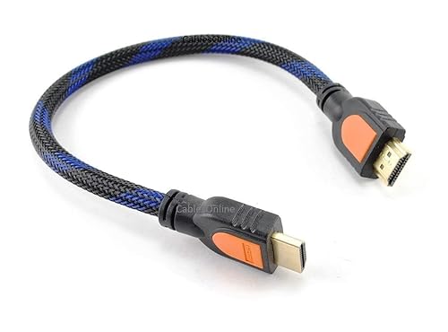 CablesOnline 1-Foot HDMI 1.4 M/M Braided Net Jacket Video/Audio Cable w/Ethernet, (H4-2601N)