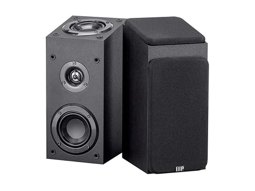 Monoprice Premium Immersive Satellite Speakers - Pair, 3 Inch Woofer, 3/4Inch Aluminum Dome, 100 Watt Input Power, Black