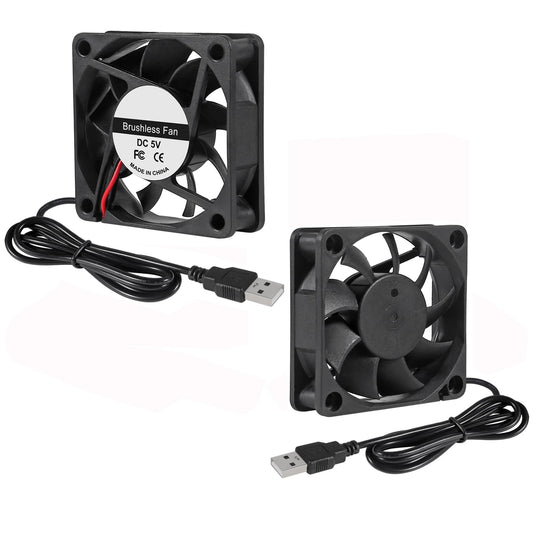 DORHEA 2PCS 6010 Brushless Cooling Fan, 60mm x 10mm, USB 5V, Replacement for DIY PC Computer Case Fan