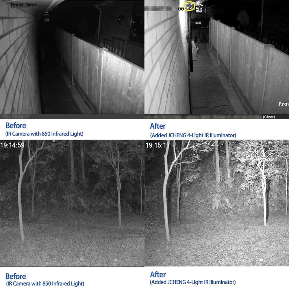 JC Infrared Illuminator 4 Led High Power LED IR Array Illuminator IR Lamp Wide Angle for Night Vision CCTV and IP Camera